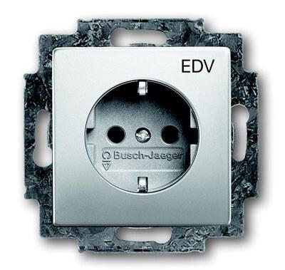 Розетка SCHUKO 16А 250В с защитными шторками с маркировкой "EDV", серия pur/сталь | 2013-0-5277 | 2CKA002013A5277 | ABB