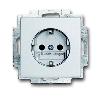 Розетка SCHUKO 16А 250В, с LED подсветкой, future/solo, серебристо-алюминиевый | 2013-0-5293 | 2CKA002013A5293 | ABB