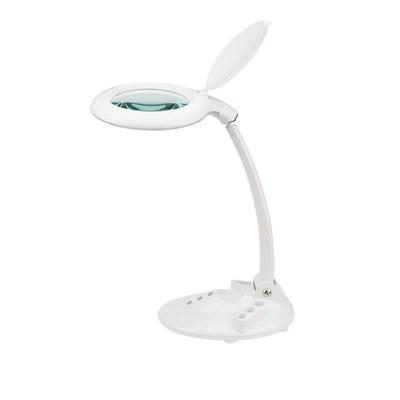 Лупа настольная 3D с подсветкой 60 LED, сенсорная регулировка яркости, VISAGISTE, белая | 31-0261 | REXANT