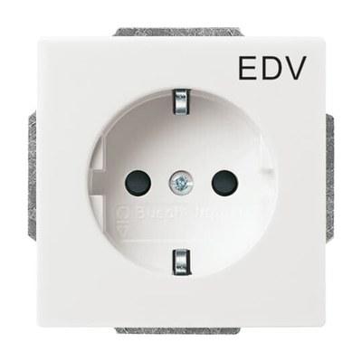 Розетка SCHUKO 16А 250В c шторками, с маркировкой ""EDV"", Future/Axcent/Carat/Династия, альп. белый | 2CKA002013A5268 | ABB