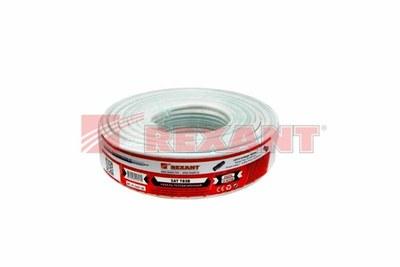 Кабель SAT 703B+Cu/Al/Cu, (75%), 75 Ом, 50м., белый | 01-2431-50 | REXANT