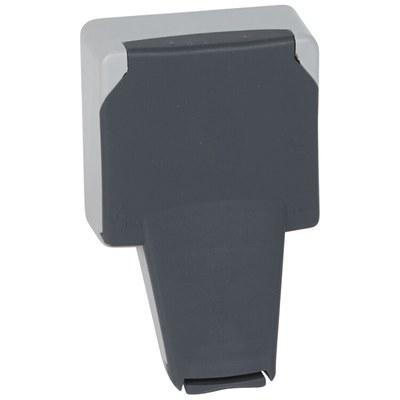Plexo Серый Розетка с/з с крышкой с системой "lock 66" встраиваемая IP66 | 090485 | Legrand