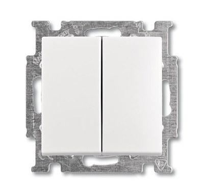 ABB Basic 55 Альп. белый Переключатель 2-х клавишный | 1012-0-2144 | 2CKA001012A2144 | ABB