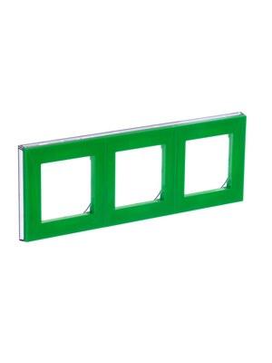 ABB Levit Зелёный / дымчатый чёрный Рамка 3-ая | 3901H-A05030 67W | 2CHH015030A6067 | ABB