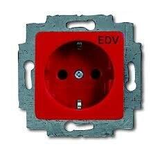 Розетка SCHUKO 16А 250В с маркировкой EDV, цвет красный | 2011-0-2886 | 2CKA002011A2886 | ABB