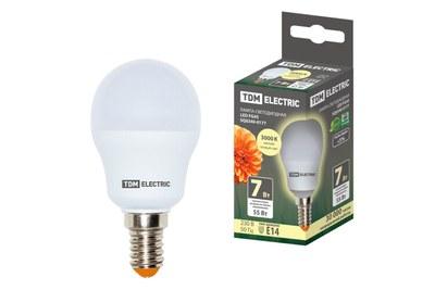 Лампа светодиодная LED 7Вт E14 230В 3000К FG45 шар | SQ0340-0177 | TDM