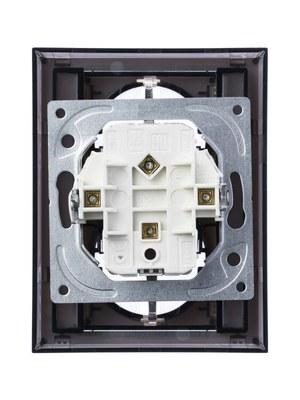 ABB Levit Белый / дымчатый чёрный Розетка 2-ая с з/к со шторками 16А | 5522H-C03457 62W | 2CHH223457C6062 | ABB