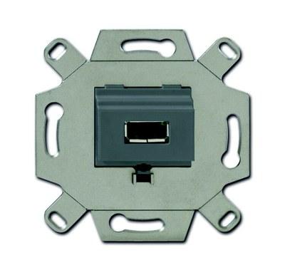 Механизм USB-розетки/разъёма, USB-type A, USB2.0, 5 полюсов, цвет серый | 0230-0-0420 | 2CKA000230A0420 | ABB