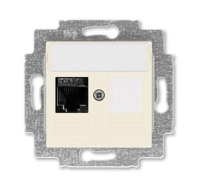 ABB Levit Слоновая кость Розетка комп. RJ45 категория 6 и заглушка | 5014H-A61017 17W | 2CHH296117A6017 | ABB