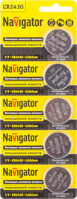 Элемент питания 94 781 NBT-CR2430-BP5 |94781 |Navigator