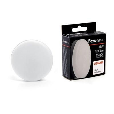 Лампа cветодиодная, (6W) 230V GX53 2700K, LB-1506 OSRAM LED| 38199 | FERON