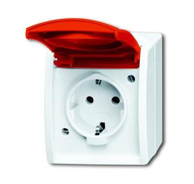 Розетка SCHUKO IP44 SM,кр.крыш,ocean,бел | 2083-0-0839 | 2CKA002083A0839 | ABB