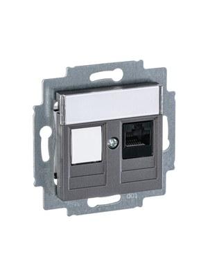 ABB Levit Сталь Розетка комп. RJ45 категория 5e и заглушка | 5014H-A51017 69W | 2CHH295117A6069 | ABB