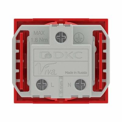Розетка со шторками з/к 2мод. 16А IP20 красная Viva | 45015 | DKC