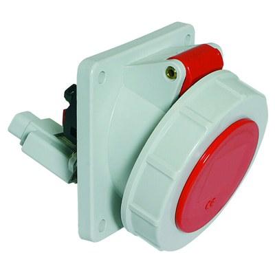 Розетка встраиваемая наклонная 32A 5p 400V 6h IP67 Quick-Connect фланец 85 x 85 НО+НЗ I 12596-Bals I Bals