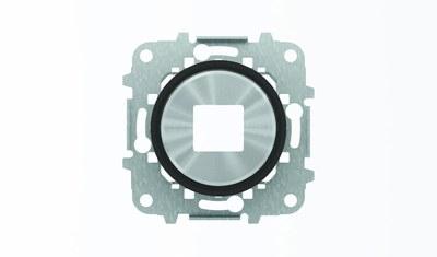 Накладка для механизмов зарядного устройства USB, арт.8185, серия SKY Moon, кольцо чёрное стекло|2CLA868500A1501| ABB