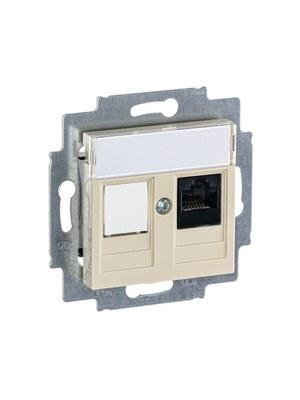 ABB Levit Слоновая кость Розетка комп. RJ45 категория 5e и заглушка | 5014H-A51017 17W | 2CHH295117A6017 | ABB