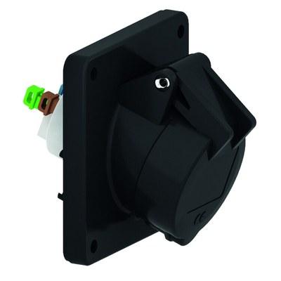 Розетка панельная наклонная 3р(2p + PE) 16А 230-380 QC черная IP44 I 120436-Bals I Bals