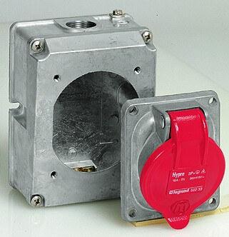 Встраиваемая розетка Hypra - IP 44 - 3К+З - 16 А - металл | 052233 | Legrand