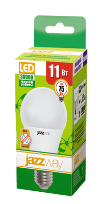 Лампа светодиодная LED 11Вт Е27 220В 5000К PLED- ECO- A60 груша | 1033222 | Jazzway