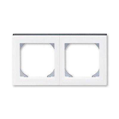 ABB Levit Белый / дымчатый чёрный Рамка двойная 55х55 для механизмов BJE | 3901H-A05520 62 | 2CHH015520A4062 | ABB