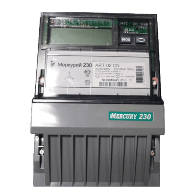 Счетчик Меркурий 230 ART-02 CN 10-100А/400В (мнтар.) ЖКИ (монт. пл.)