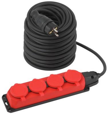 Удлинитель силовой UK-4e-3x1,5-50m-IP44(KG) с заземлением 4 розетки каучук 50м КГ 3х1,5мм2 IP44 | Б0057590 | ЭРА
