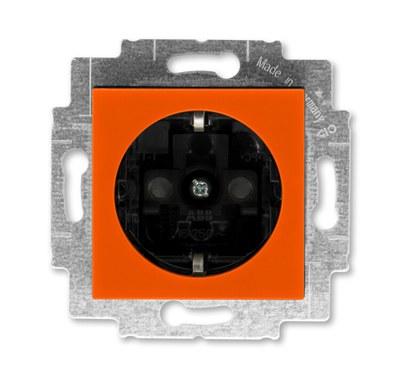ABB Levit Оранжевый / дымчатый чёрный Розетка с з/к со шторками 16А | 5520H-A03457 66W | 2CHH203457A6066 | ABB