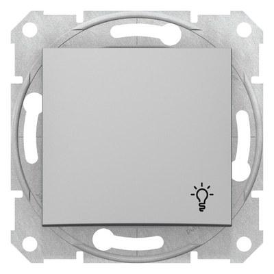 Sedna Алюминий Выключатель кнопочный с символом "свет" 10А 250В | SDN0900160 | Schneider Electric