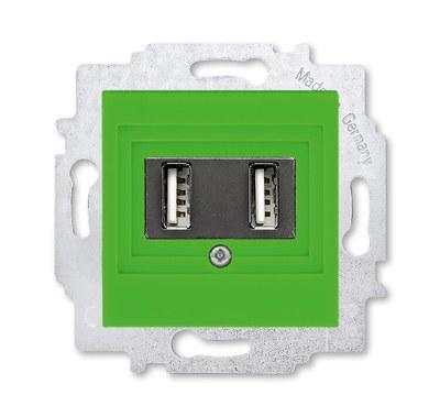ABB Levit Зелёный USB зарядка 2-ая | 5014H-A00040 67W | 2CHH290040A6067 | ABB
