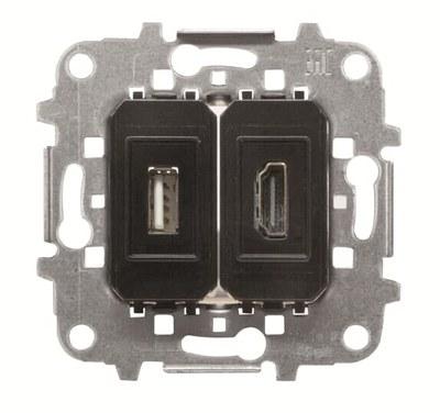 Механизм разъёма HDMI+USB, БВК Механизм разъёма HDMI+USB, БВК | 2CLA815568A1001 | ABB