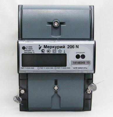 Счетчик Меркурий 206 N 5-60А/220В (мнтар.) ЖКИ (DIN)