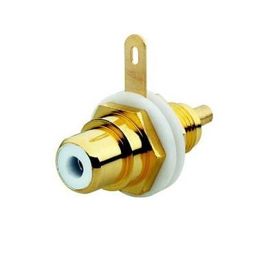 Разъём RCA/CINCH (колокольчик/тюльпан), диапазон от 20 Гц до 20 кГц, цвет белый | 0230-0-0451 | 2CKA000230A0451 | ABB