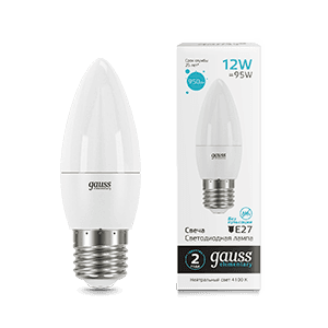 Лампа светодиодная Elementary Свеча 12W 950lm 4100K E27 LED 1/10/100 | 30222 | Gauss