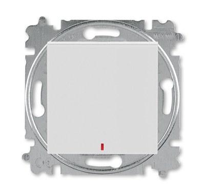 ABB Levit Серый / белый Переключатель 1-кл. с подсветкой контрольная | 3559H-A25445 16W | 2CHH592545A6016 | ABB