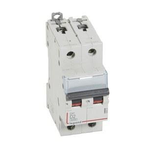 Выключатель автоматический двухполюсный DX3 6000 2А D 10кА | 408024 | Legrand