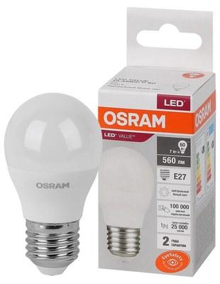 Лампа светодиодная LED Value CL- P 7W/840 230V E27 10X1 | 4058075579835 | OSRAM