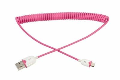 USB кабель универсальный microUSB шнур витой 1,5М розовый | 18-4303 | REXANT