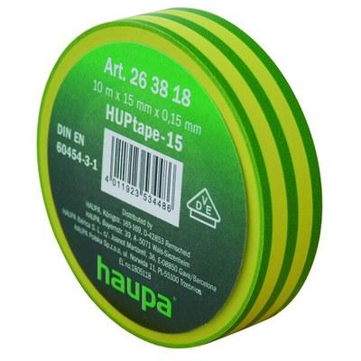 Изолента ПВХ, цвет желто-зеленый, шир. 19 мм, длина 20 м, d 74 мм | 263860 | Haupa