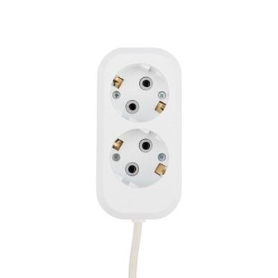 Удлинитель 2 гнезда, 10 м, 3х0.75 кв.мм, с/з, белый | 11-7201 | PROconnect