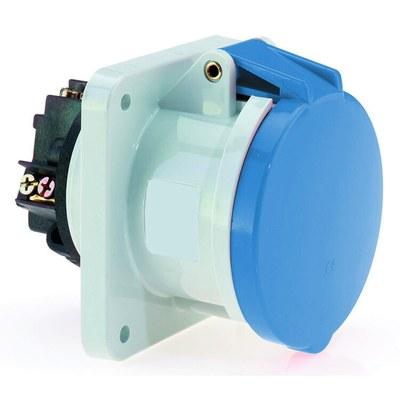 Розетка встраиваемая 63A 3р(2P+PE) 6h 230V IP44 фланец 107x100 1307 I 1307-Bals I Bals
