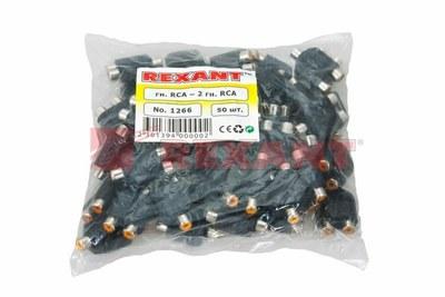 Переходник гнездо RCA - 2 гнезда RCA | 14-0422 | REXANT