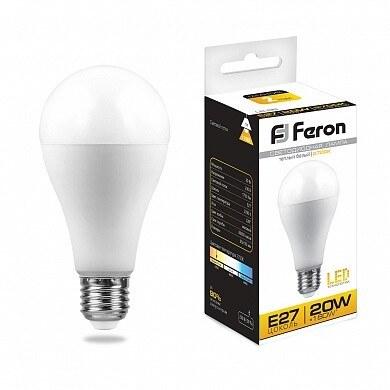 Лампа светодиодная LB-98 (20W) 230V E27 2700K A65 | 25787 | FERON