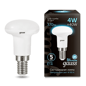 Лампа светодиодная LED 4Вт E14 220В 4100К Reflector R39 | 106001204 | Gauss
