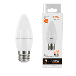 Лампа светодиодная Elementary Свеча 12W 950lm 3000K E27 LED 1/10/100 | 30212 | Gauss