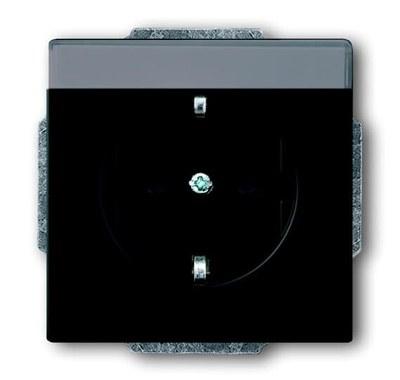 Розетка SCHUKO 16А 250В поле для надписи, Future/Axcent/Carat/Династия, черный бархат | 2CKA002011A3884 | ABB