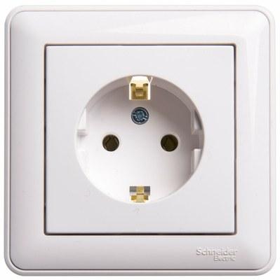 Wessen 59 Белый Розетка с/з без шторок, 16А, (в сборе) | RS16-154-18 | SE