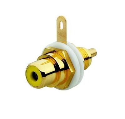 Разъём RCA/CINCH (колокольчик/тюльпан), диапазон от 20 Гц до 20 кГц, цвет жёлтый | 0230-0-0454 | 2CKA000230A0454 | ABB