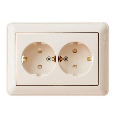 Wessen 59 Сл. кость Розетка 2-ая с/з с защитными шторками (в сборе) | RS16-255-28 | SE