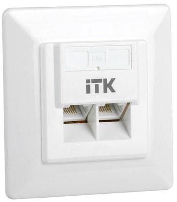 Внутренняя инф. розетка RJ45 кат. 5Е UTP 2 порта | CS2-1C5EU-2-1 | ITK